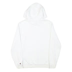CHAMPION Mens White Pullover Hoodie S Classic Logo Cotton Blend Drawstring
