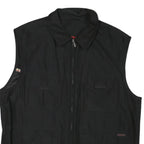 Mens Black Utility Synthetic Sleeveless Jacket L Zip Pockets Casual Outdoor