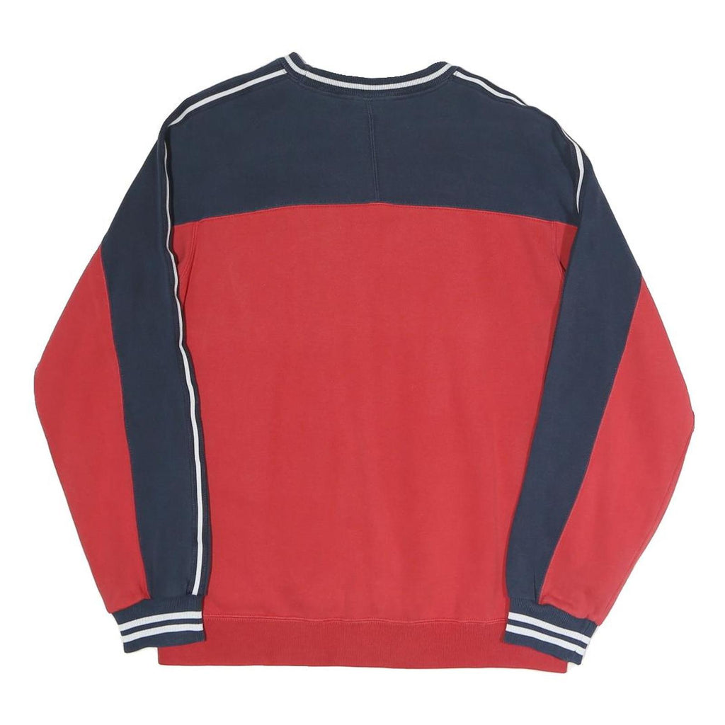 CHAMPION Womens Red & Navy Crew Neck M Colourblock Sweatshirt Cotton Blend