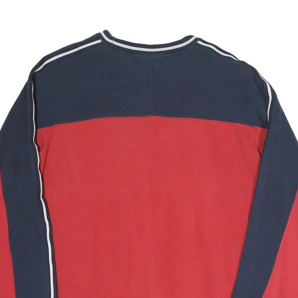 CHAMPION Womens Red & Navy Crew Neck M Colourblock Sweatshirt Cotton Blend