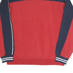 CHAMPION Womens Red & Navy Crew Neck M Colourblock Sweatshirt Cotton Blend