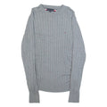 TOMMY HILFIGER Womens Jumper Grey Cable Knit L