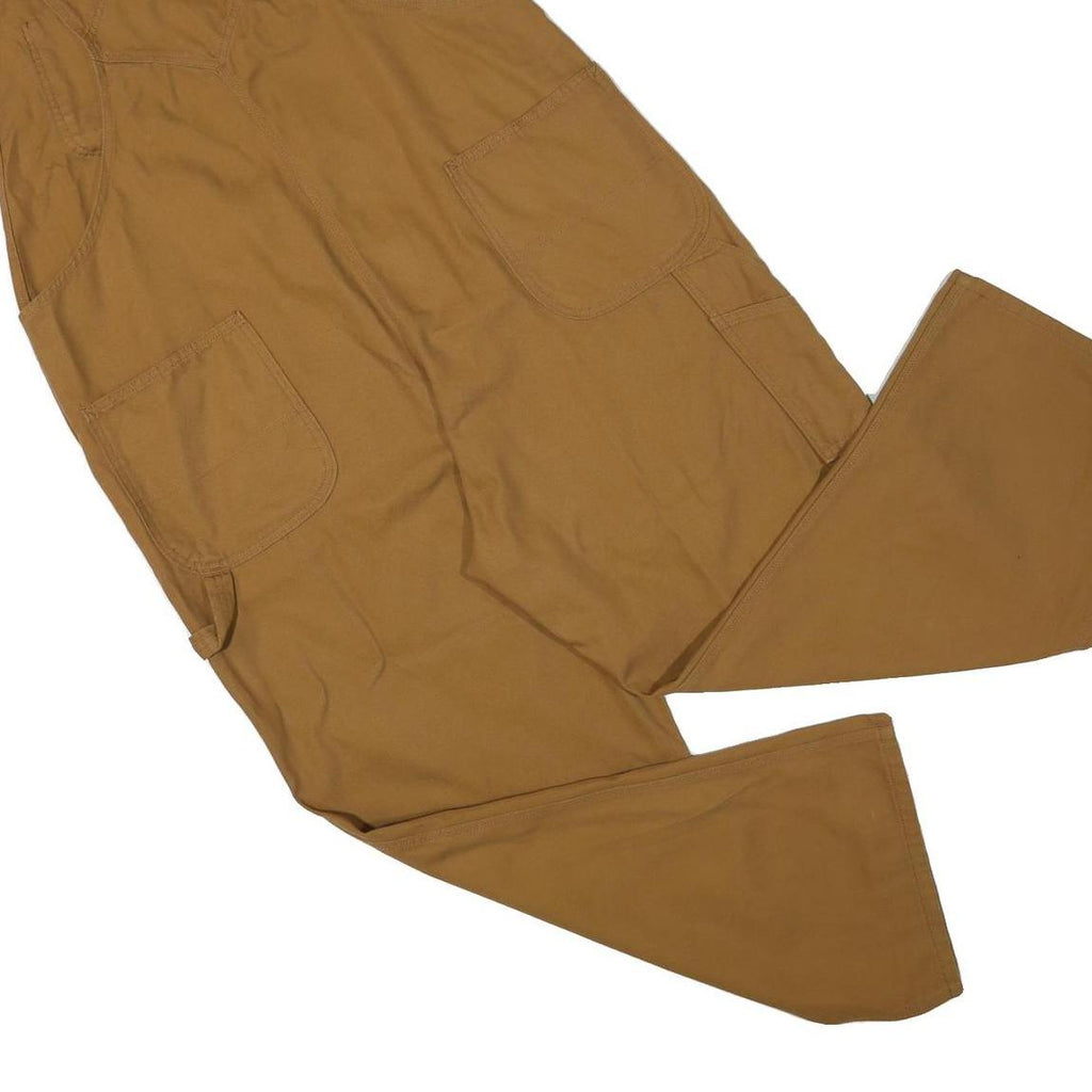 DICKIES Mens Brown Relaxed Dungarees Cotton Blend 2XL W46 L30 Workwear