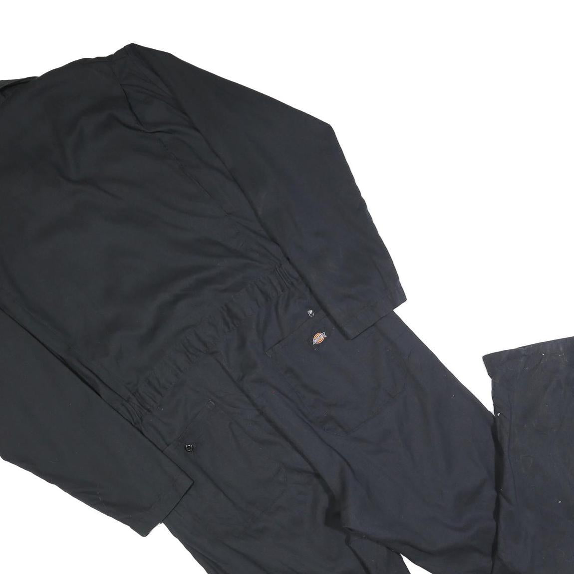 DICKIES Mens Black Cotton Blend Dungarees Regular Fit L W44 L32 Workwear