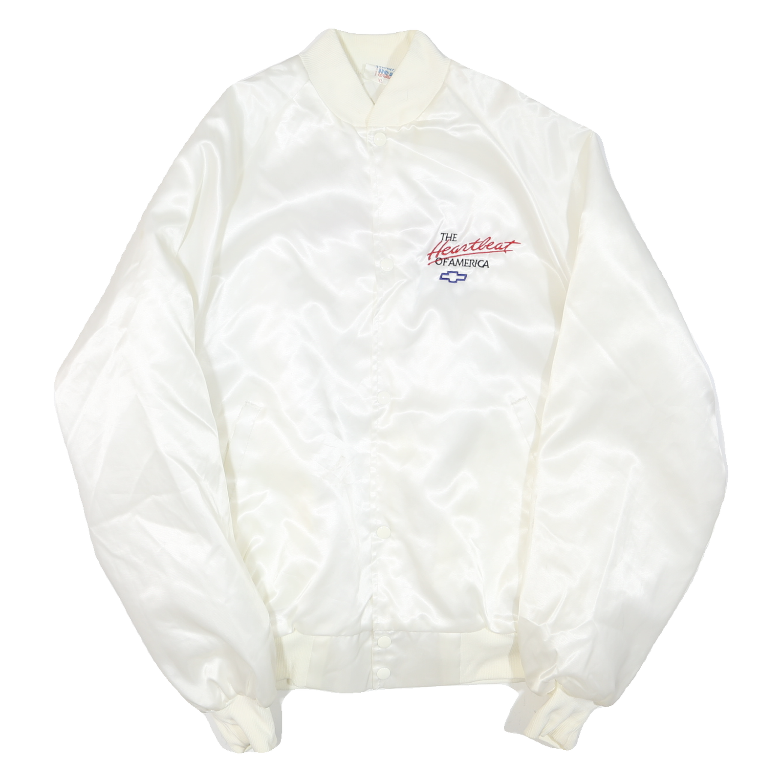 WESTARK USA Mens White Satin Button Jacket XL Polyester Blend The Heartbeat