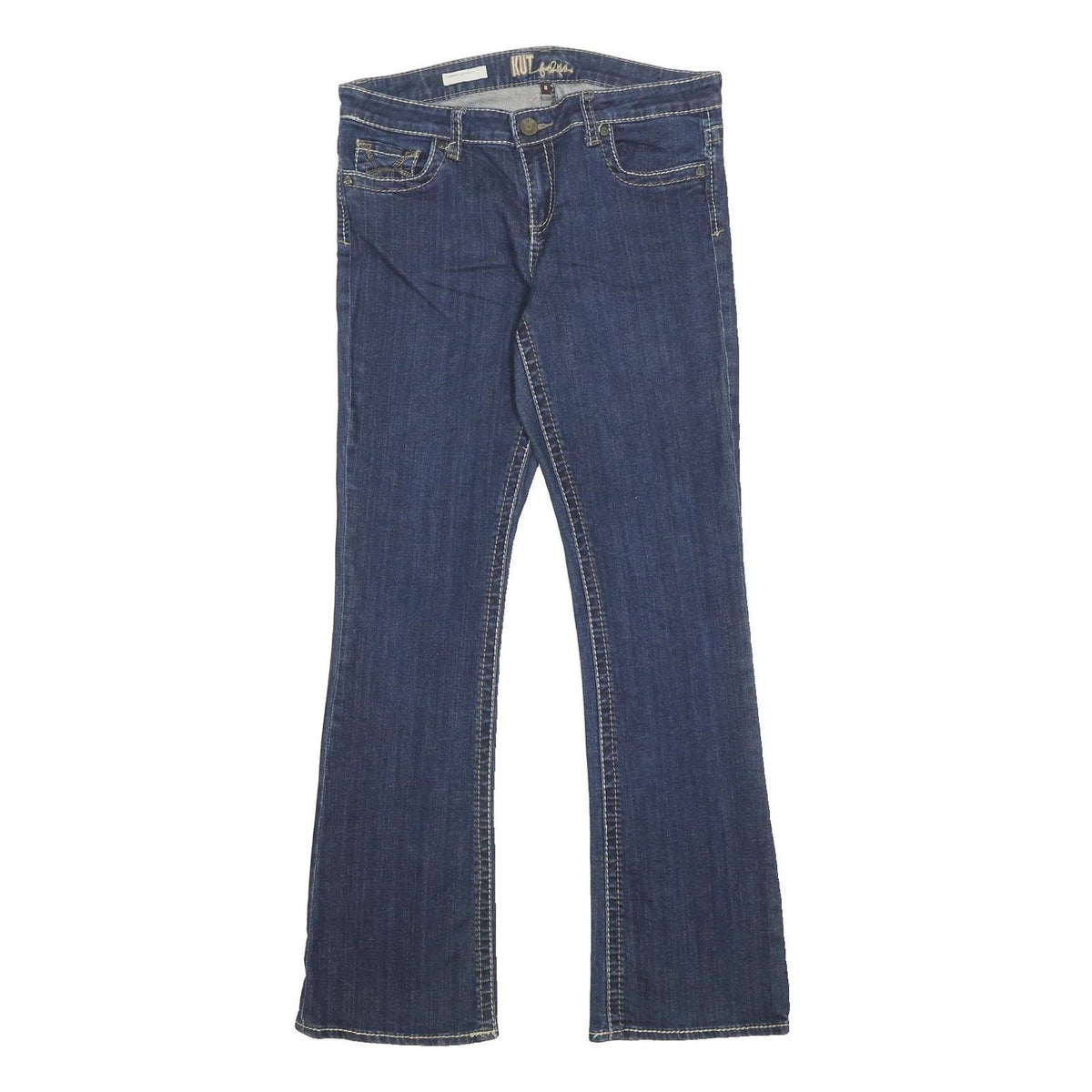 KUT Womens Regular Fit Bootcut Denim Jeans Blue Cotton Blend W32 L32