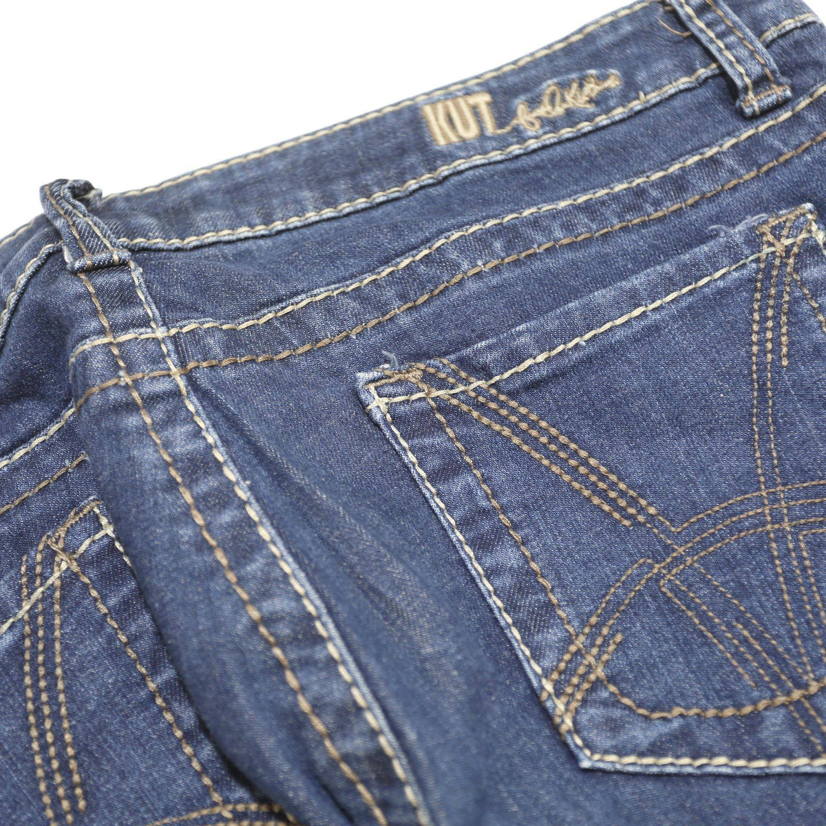 KUT Womens Regular Fit Bootcut Denim Jeans Blue Cotton Blend W32 L32