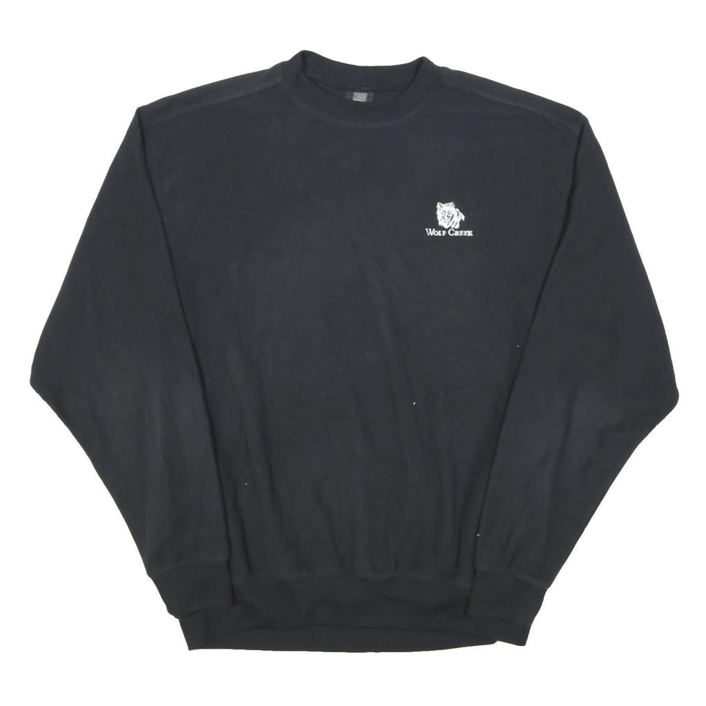 NIKE Mens Black Wolf Creek Crew Neck L Sweatshirt Polyester Blend Casual