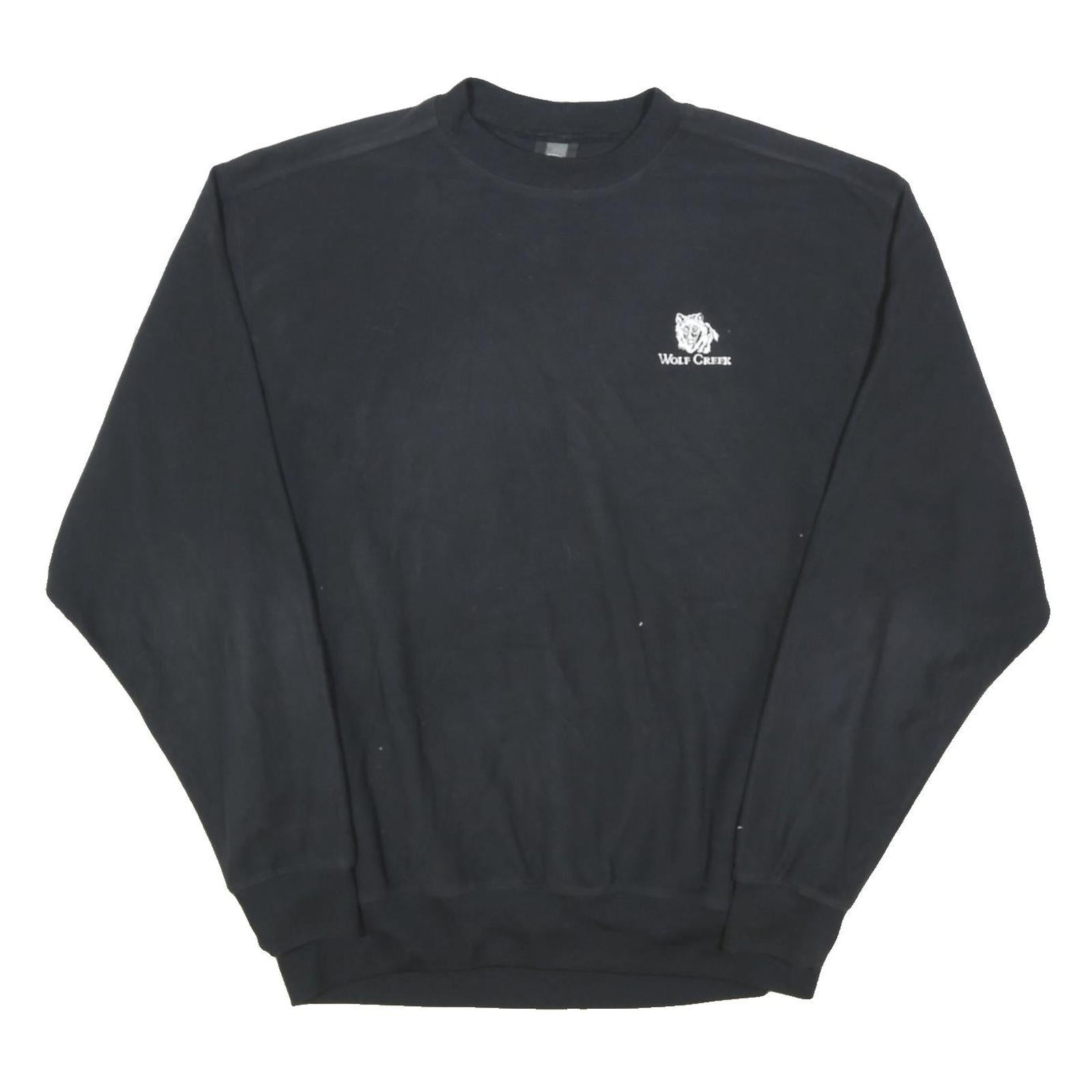 NIKE Mens Black Wolf Creek Crew Neck L Sweatshirt Polyester Blend Casual