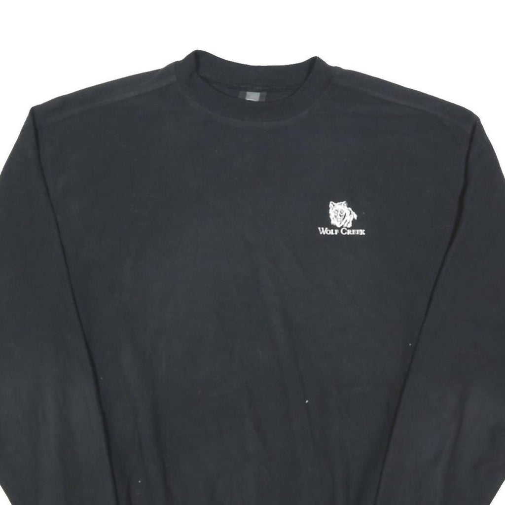 NIKE Mens Black Wolf Creek Crew Neck L Sweatshirt Polyester Blend Casual