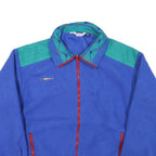 COLUMBIA Mens Blue & Green Retro Polyester Blend Zip Jacket S Fleece Outdoor