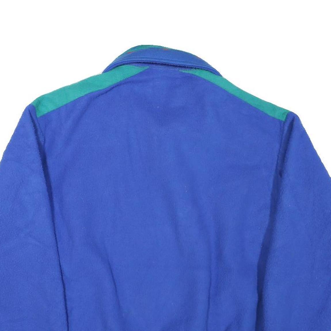 COLUMBIA Mens Blue & Green Retro Polyester Blend Zip Jacket S Fleece Outdoor