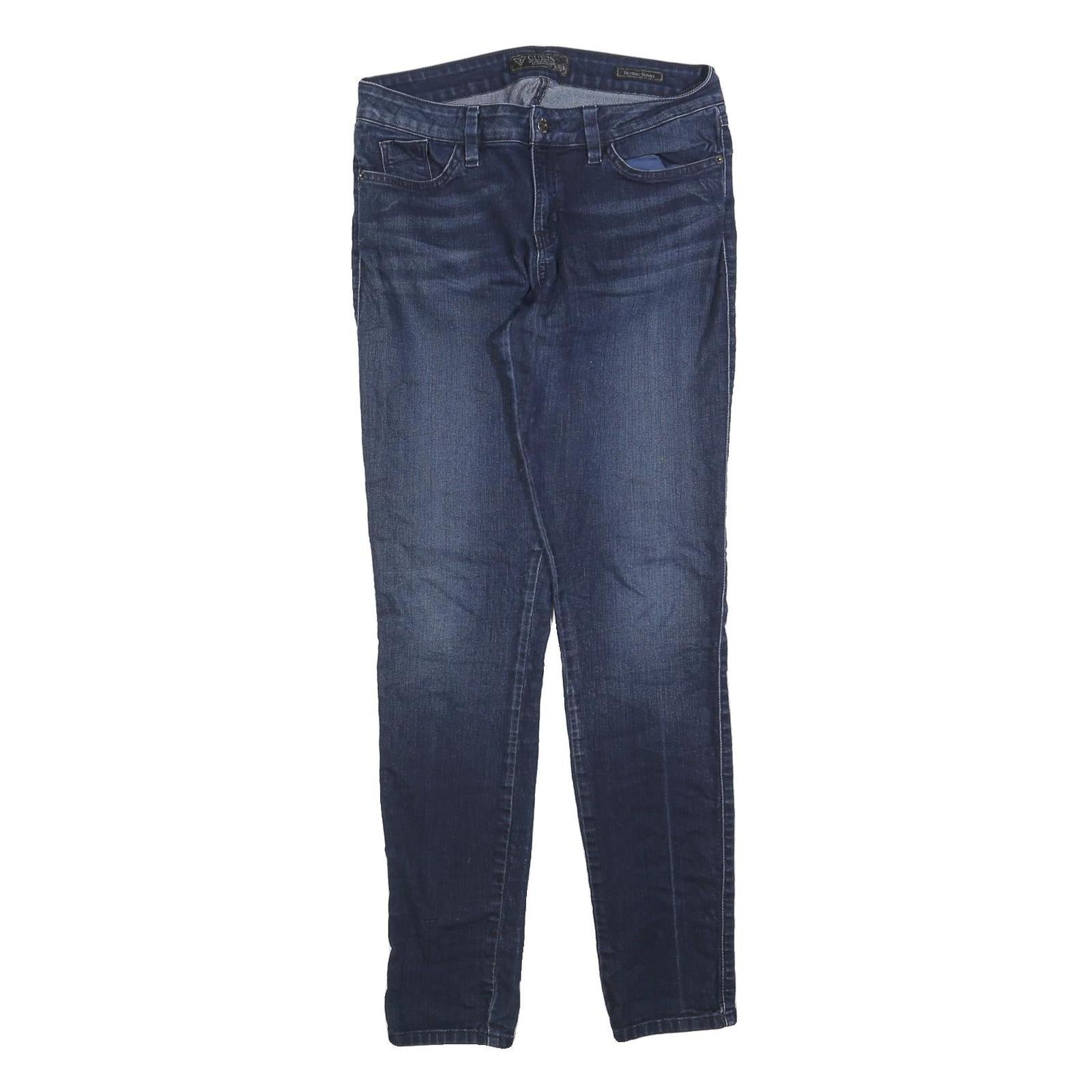 GUESS Womens Jeans Blue Slim Skinny Denim Medium W30 L30 Stylish Zip Fastening