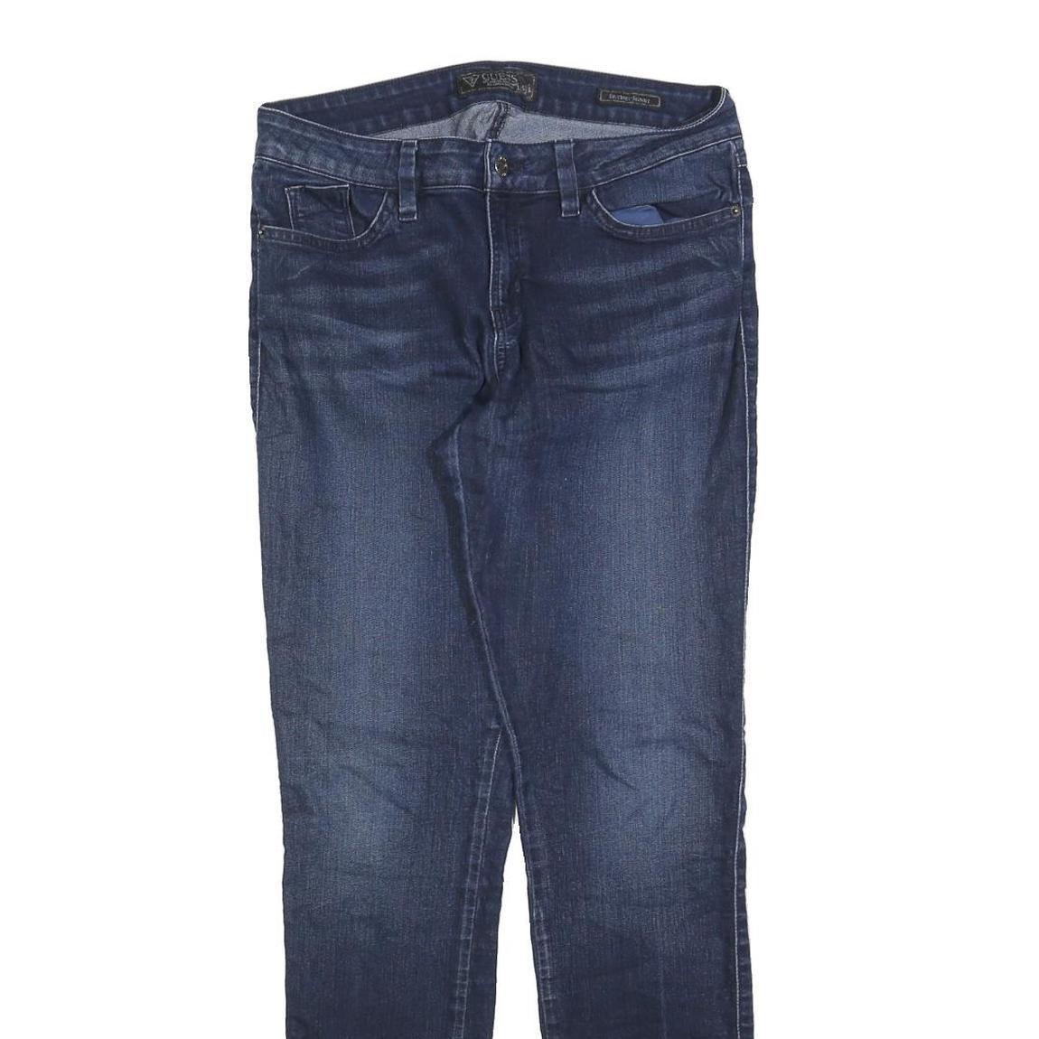 GUESS Womens Jeans Blue Slim Skinny Denim Medium W30 L30 Stylish Zip Fastening