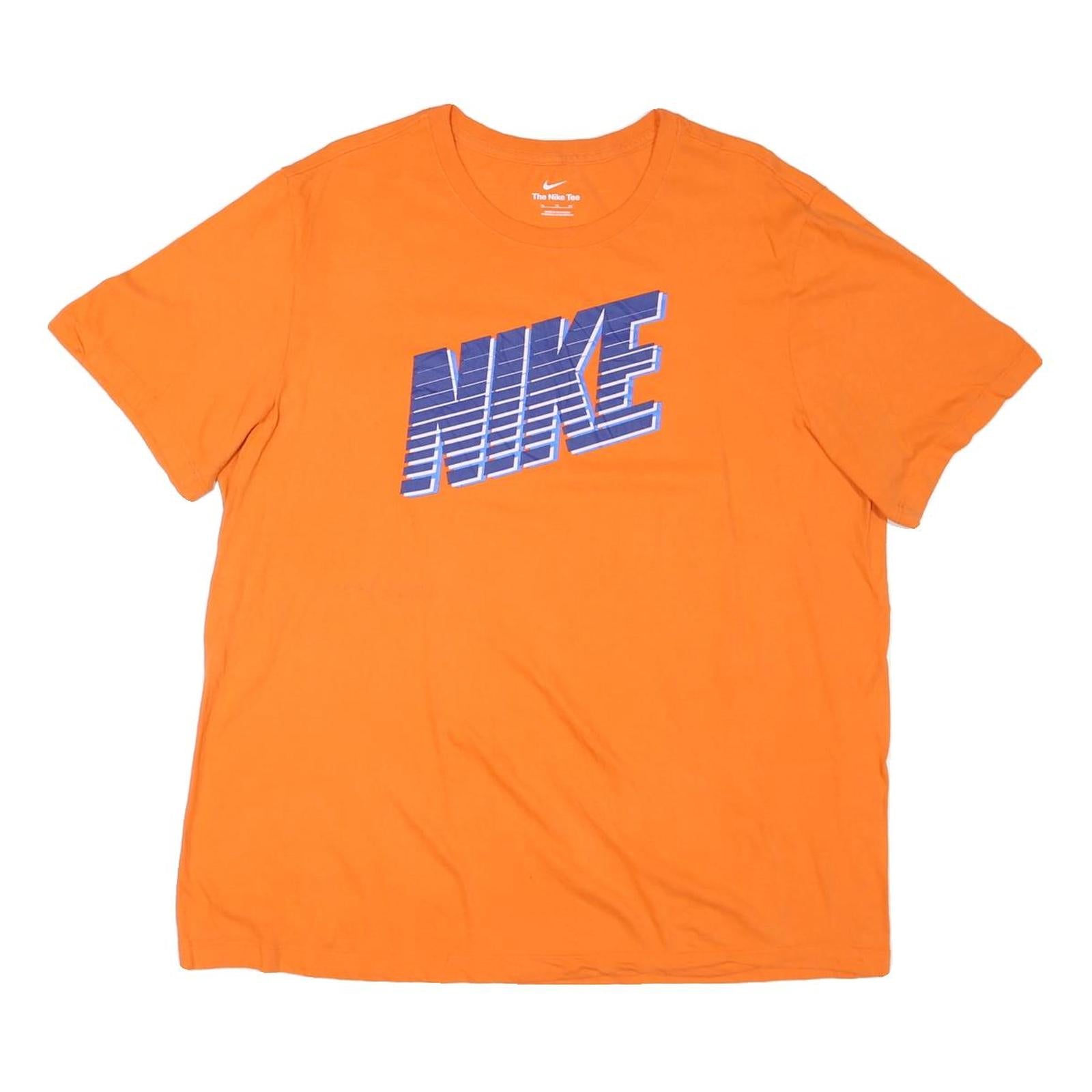 NIKE Mens Orange Graphic T-Shirt XL Short Sleeve Crew Neck Casual Wear