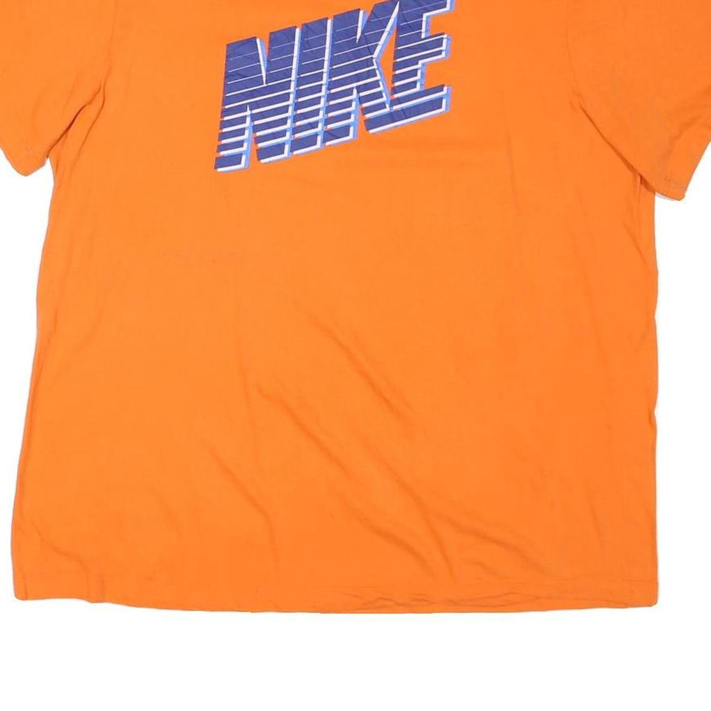 NIKE Mens Orange Graphic T-Shirt XL Short Sleeve Crew Neck Casual Wear