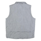 GUESS Mens Grey Zip Jacket XL Polyester Blend Plain Sleeveless Casual