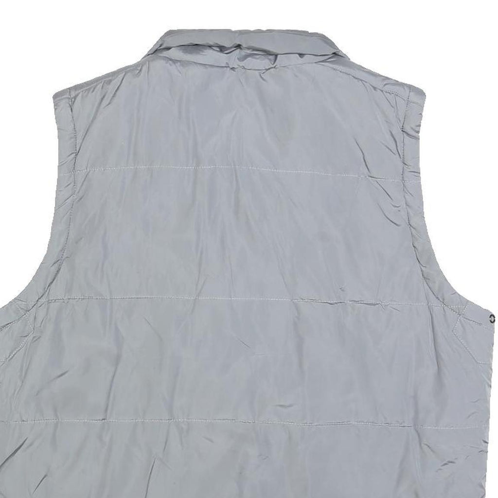 GUESS Mens Grey Zip Jacket XL Polyester Blend Plain Sleeveless Casual