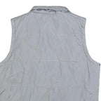 GUESS Mens Grey Zip Jacket XL Polyester Blend Plain Sleeveless Casual