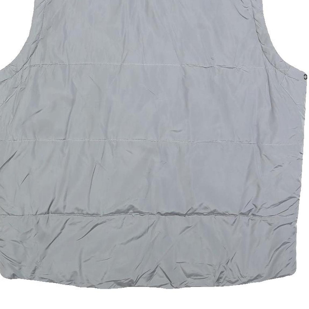 GUESS Mens Grey Zip Jacket XL Polyester Blend Plain Sleeveless Casual