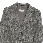 MAX MARA Womens Black & White Wool Blend Button Jacket UK 8 Woven Classic