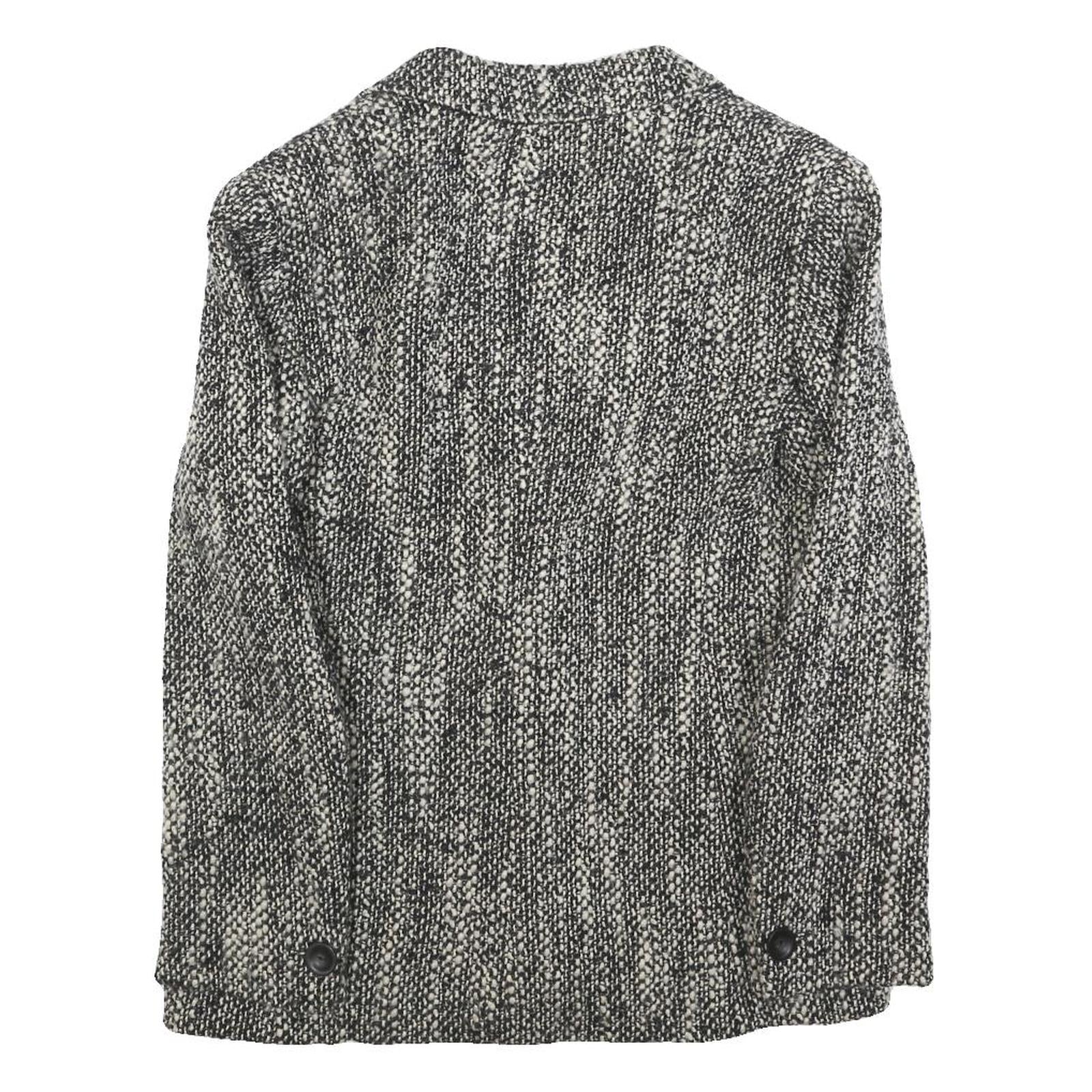 MAX MARA Womens Black & White Wool Blend Button Jacket UK 8 Woven Classic