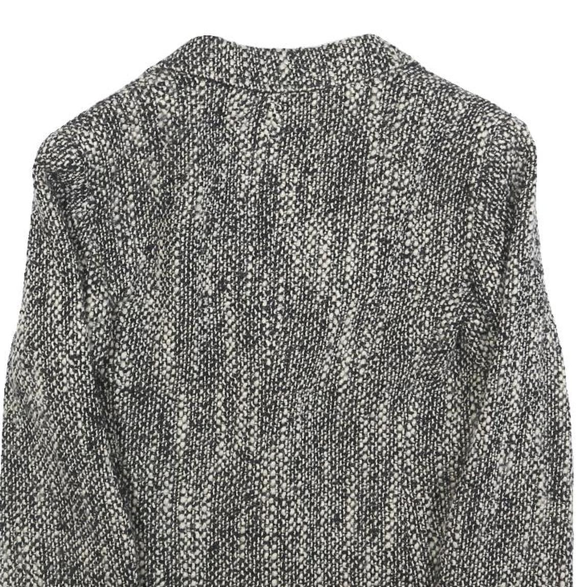 MAX MARA Womens Black & White Wool Blend Button Jacket UK 8 Woven Classic