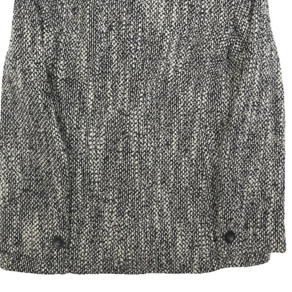 MAX MARA Womens Black & White Wool Blend Button Jacket UK 8 Woven Classic