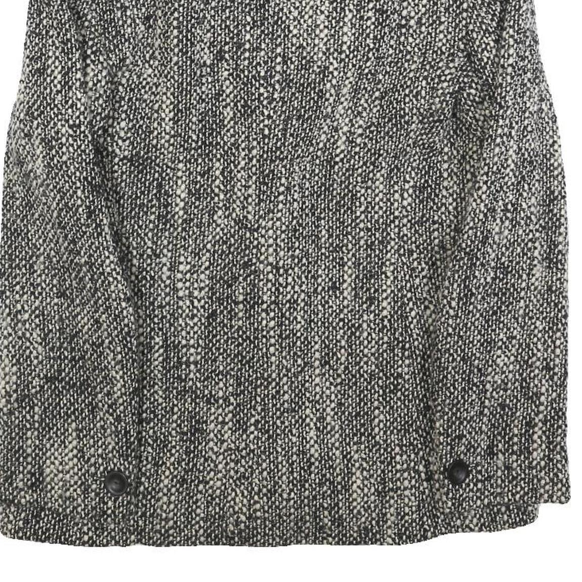 MAX MARA Womens Black & White Wool Blend Button Jacket UK 8 Woven Classic