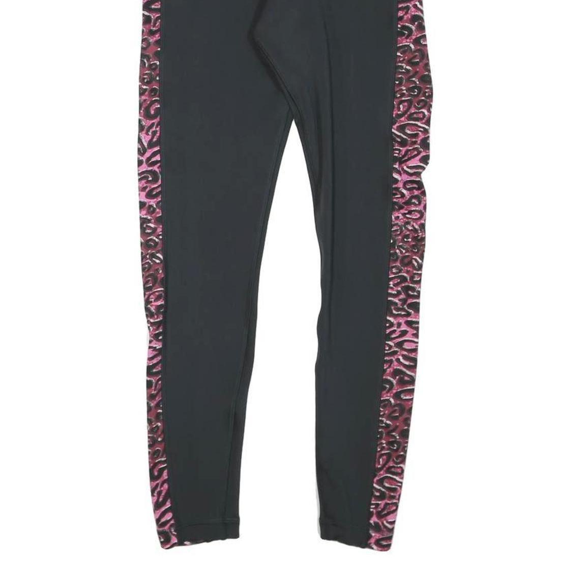 REEBOK Womens Joggers Black & Pink Animal Print Slim Tapered S W26 L26 Fitness