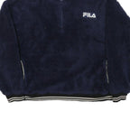 FILA Womens Navy Blue Polyester Blend Zip Jacket 2XL Fleece Casual Outerwear