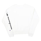 CHAMPION REVERSE WEAVE Mens White Crew Neck Sweatshirt XS Champion Sleeve Logo