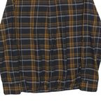 MUSTANG Womens Black & Yellow Checked Shirt Long Sleeve V-Neck Button S Casual