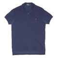 POLO RALPH LAUREN Mens Blue & Red Polo Shirt Short Sleeve Plain M Cotton Blend
