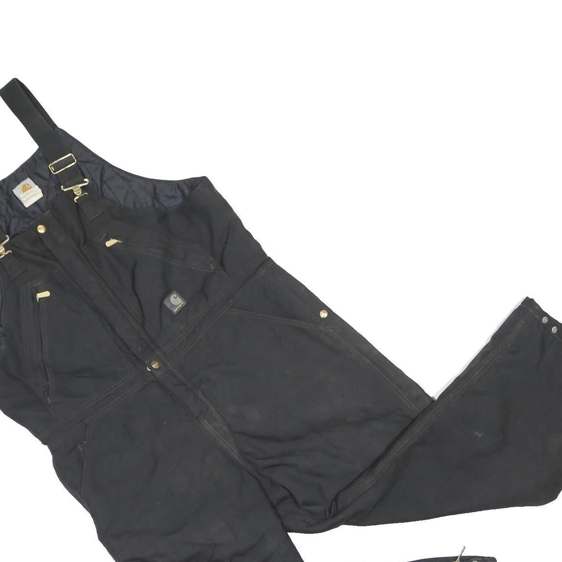 CARHARTT Mens Black Playsuit Cotton L Durable Workwear Practical Pockets