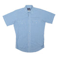 WRANGLER Mens Blue & White Check Shirt M Casual Button Pocket Retro