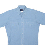 WRANGLER Mens Blue & White Check Shirt M Casual Button Pocket Retro