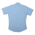 WRANGLER Mens Blue & White Check Shirt M Casual Button Pocket Retro