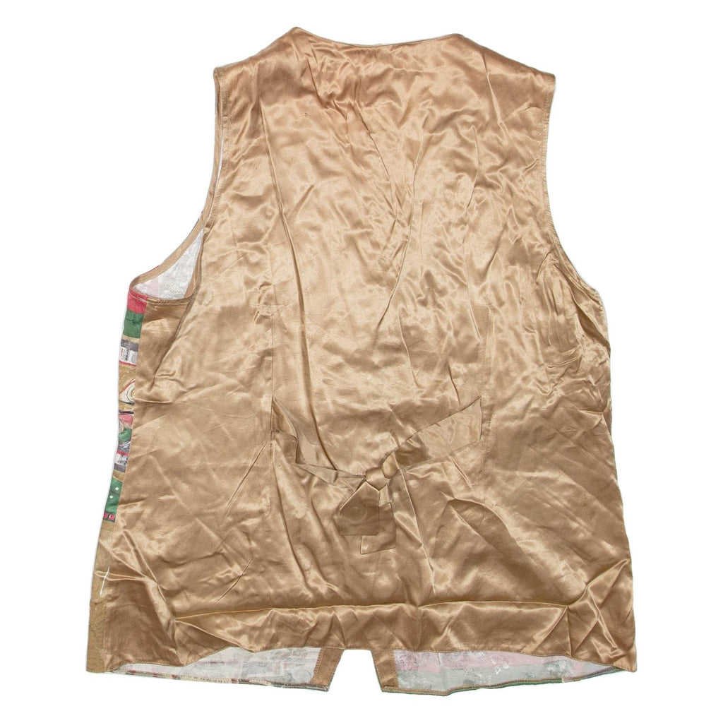 YESSICA Womens Waistcoat Brown Crazy Pattern L
