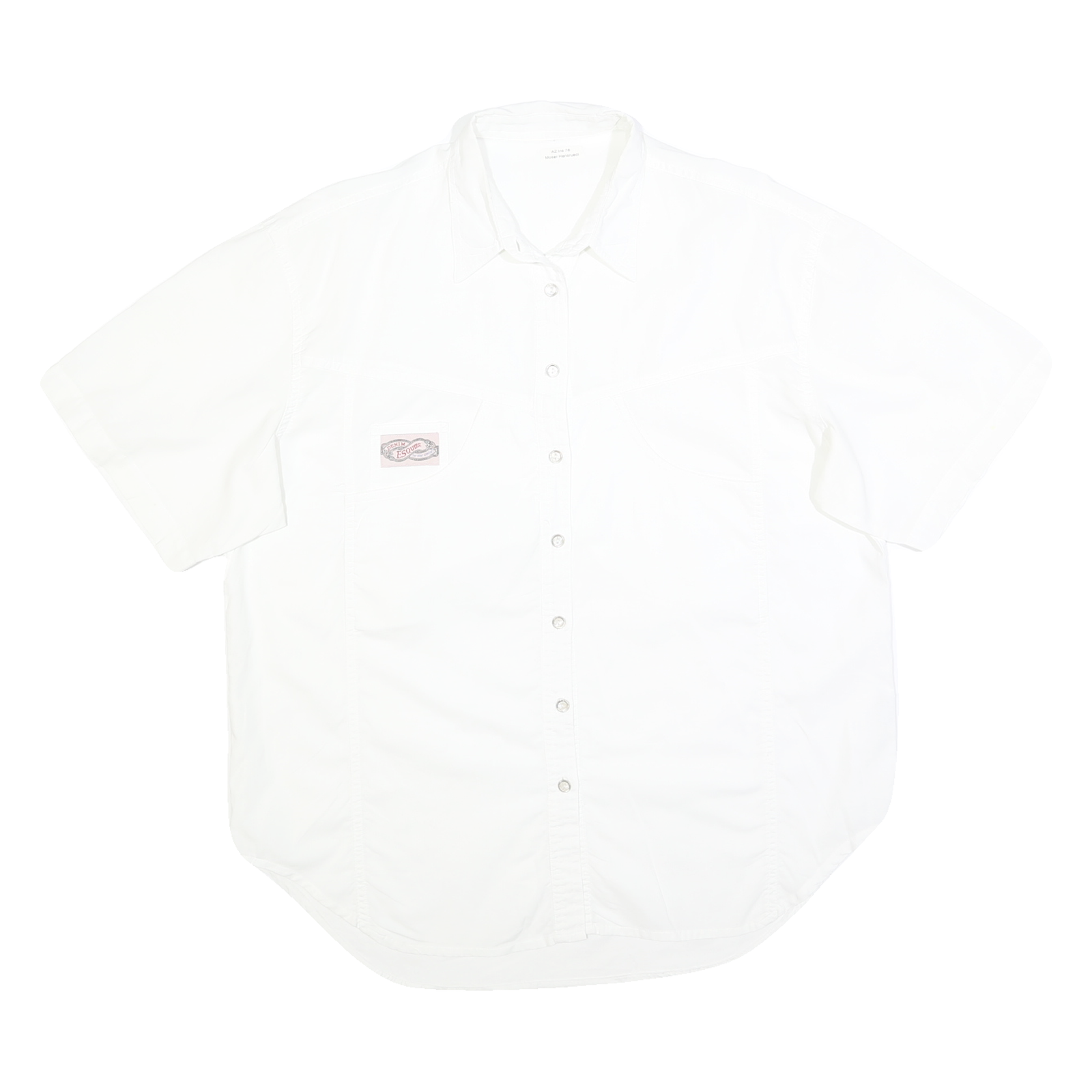 Womens White Cotton Blend Shirt XL Casual Summer Button Up Short Sleeve