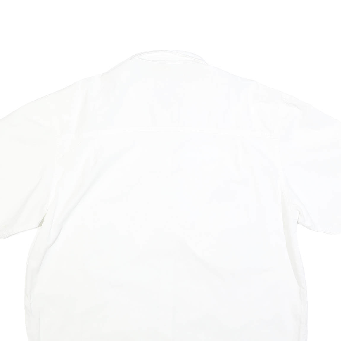 Womens White Cotton Blend Shirt XL Casual Summer Button Up Short Sleeve