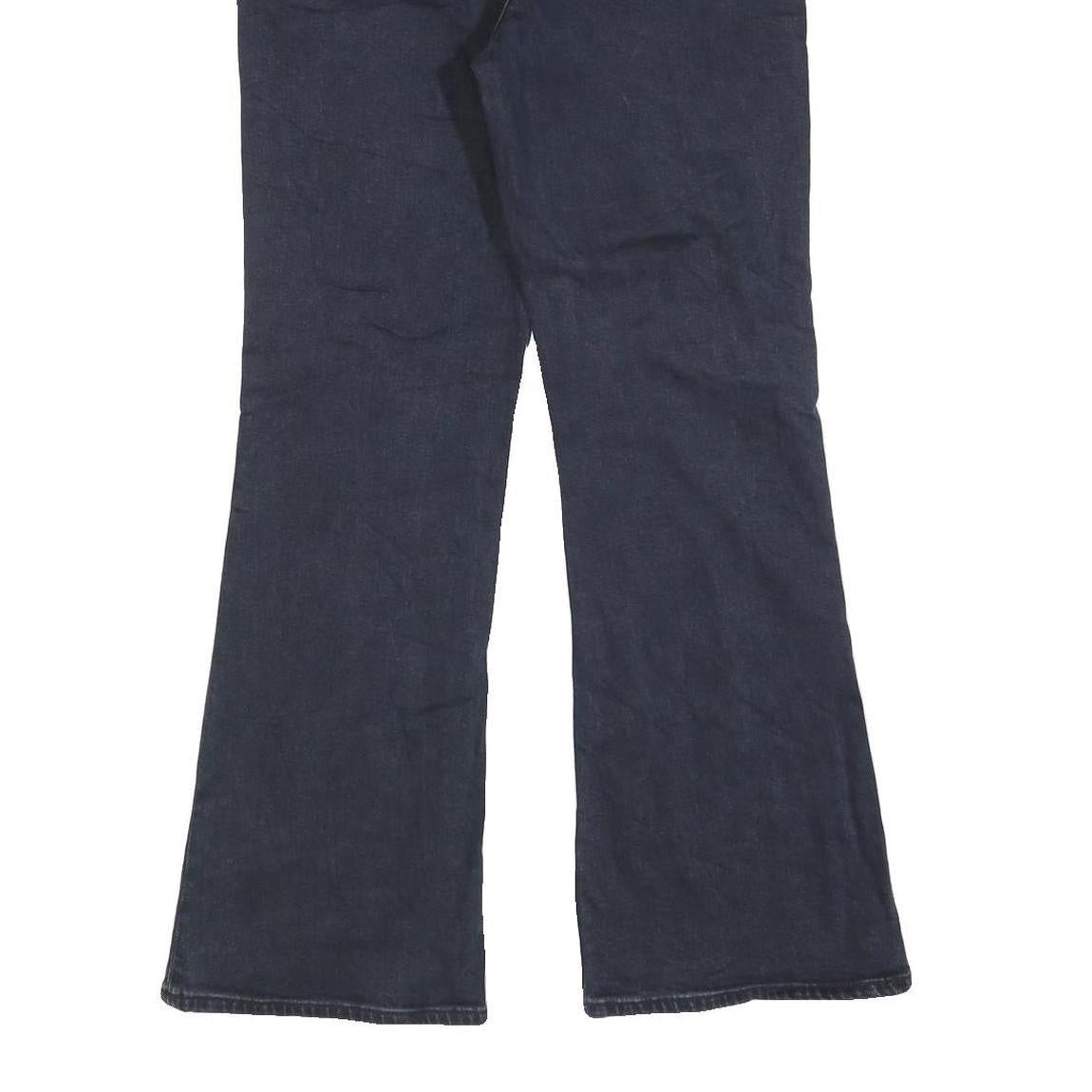 CALVIN KLEIN Womens Jeans Black Regular Flared Denim Dark W30 L30 Zip Cotton