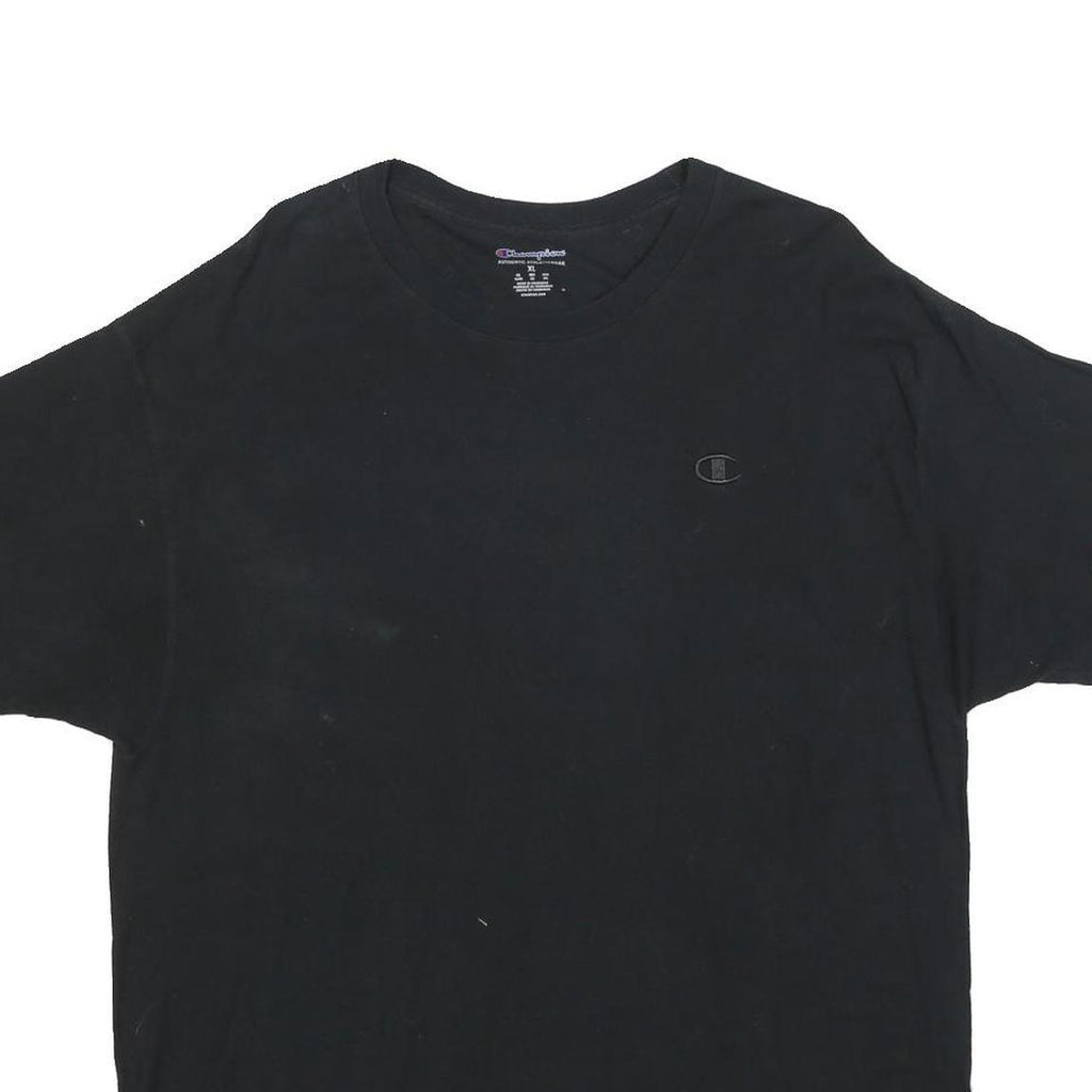 CHAMPION Mens Black Classic T-Shirt XL Short Sleeve Crew Neck Cotton Blend