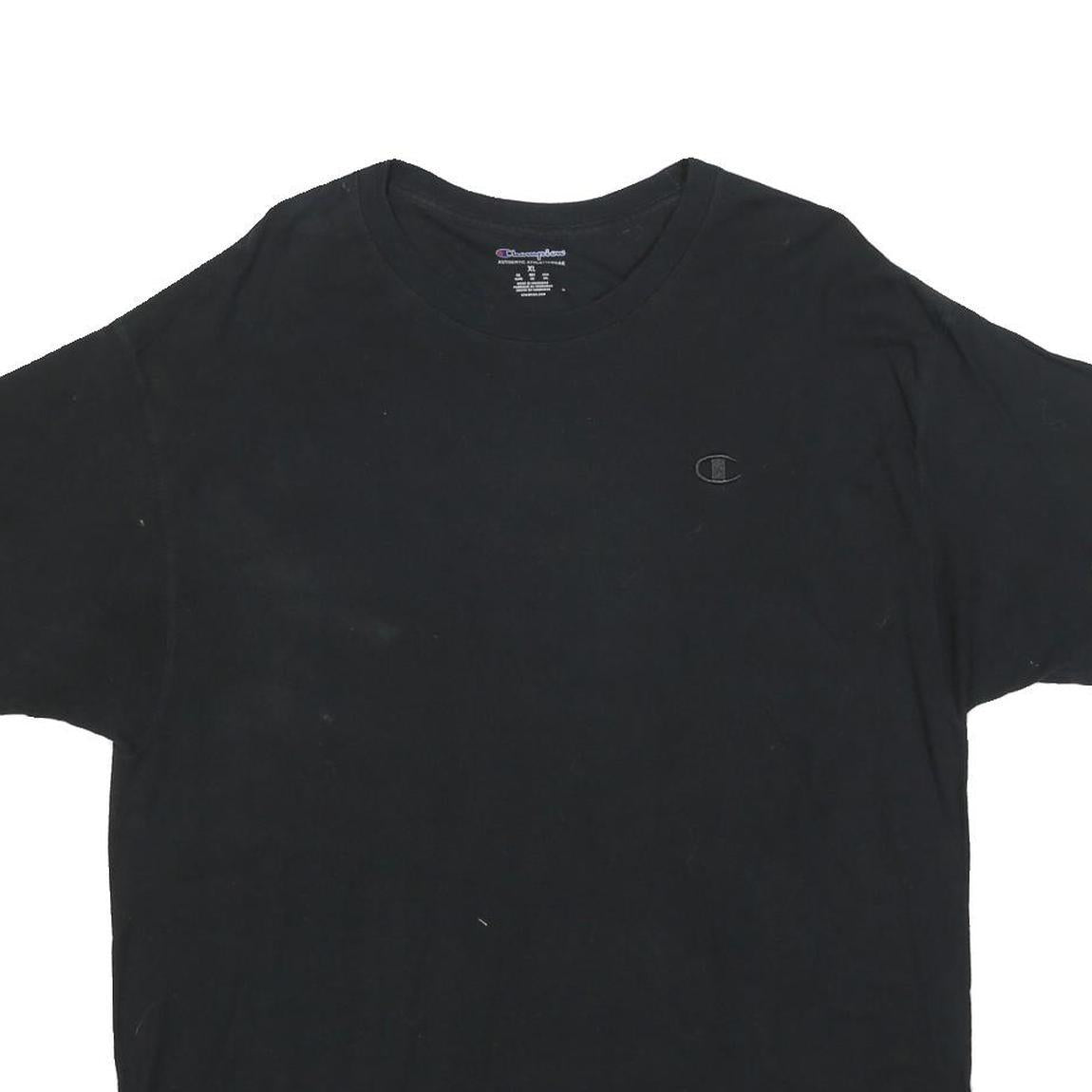 CHAMPION Mens Black Classic T-Shirt XL Short Sleeve Crew Neck Cotton Blend