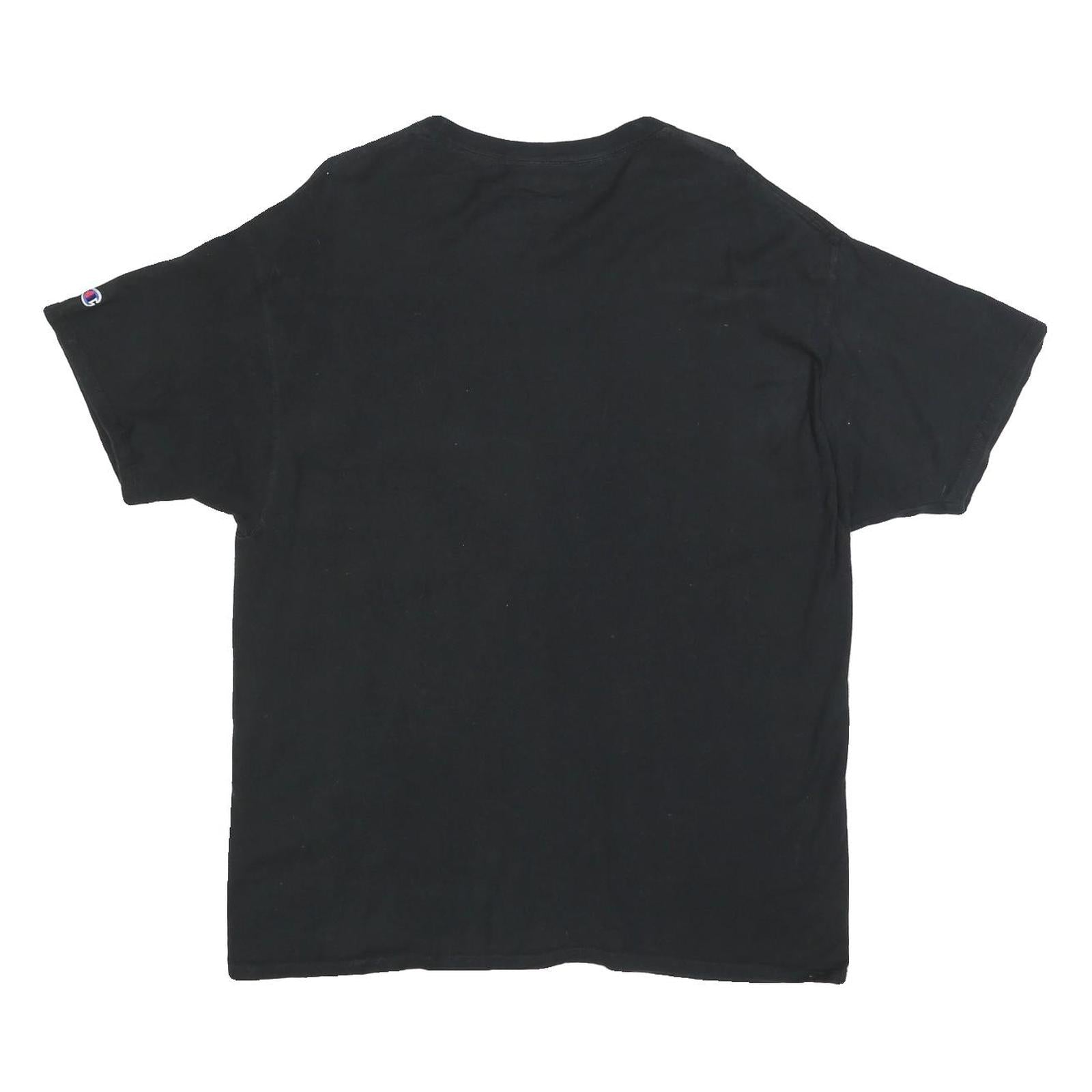 CHAMPION Mens Black Classic T-Shirt XL Short Sleeve Crew Neck Cotton Blend