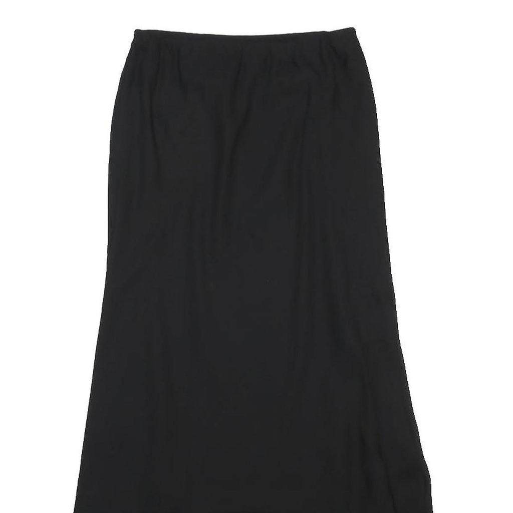 PERI PETITES Womens Black Maxi Polyester Woven Flared Skirt S Elegant Hosiery