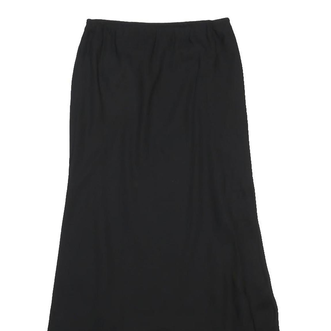 PERI PETITES Womens Black Maxi Polyester Woven Flared Skirt S Elegant Hosiery