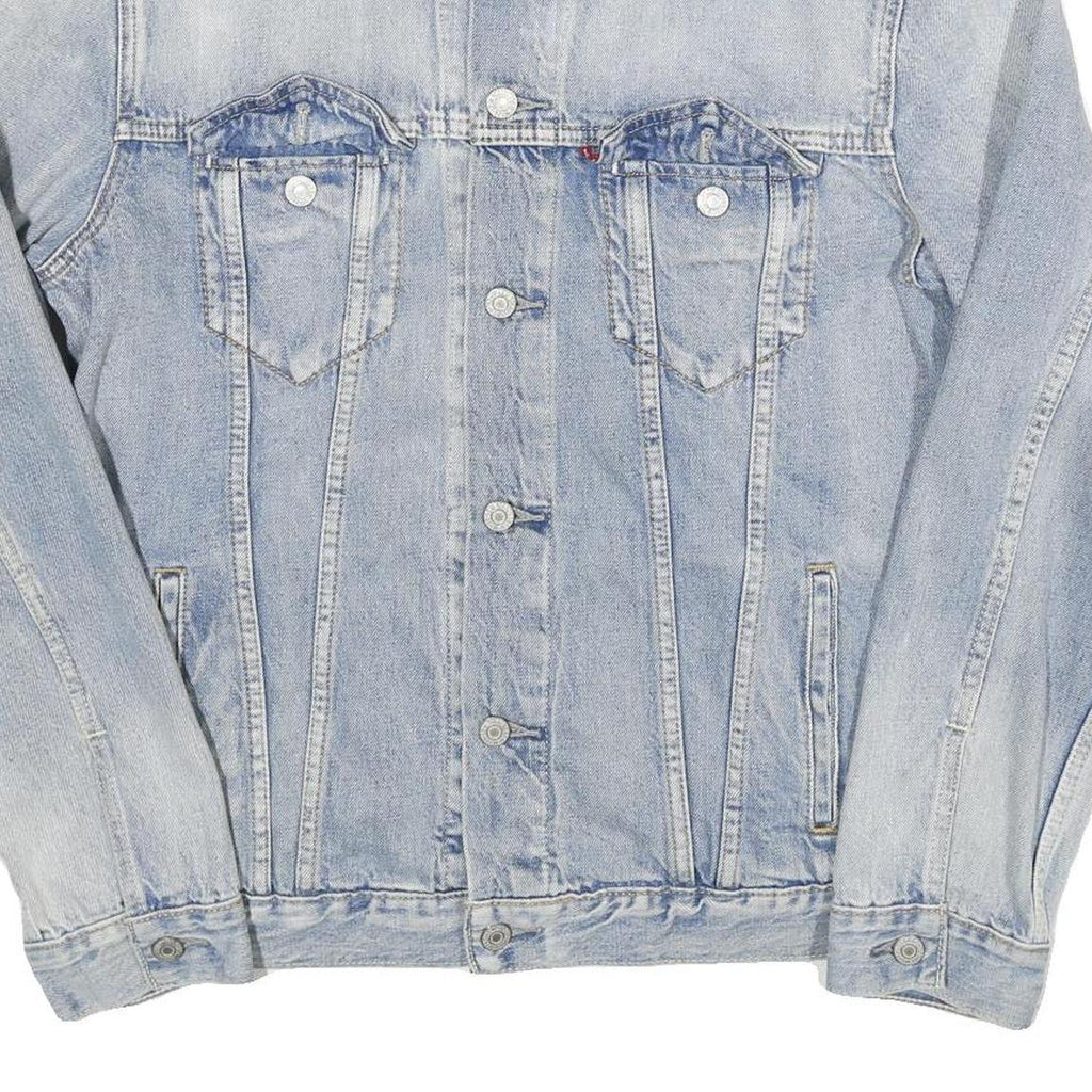 LEVI'S Mens Blue Denim Jacket L Cotton Blend Button Closure Classic Outerwear