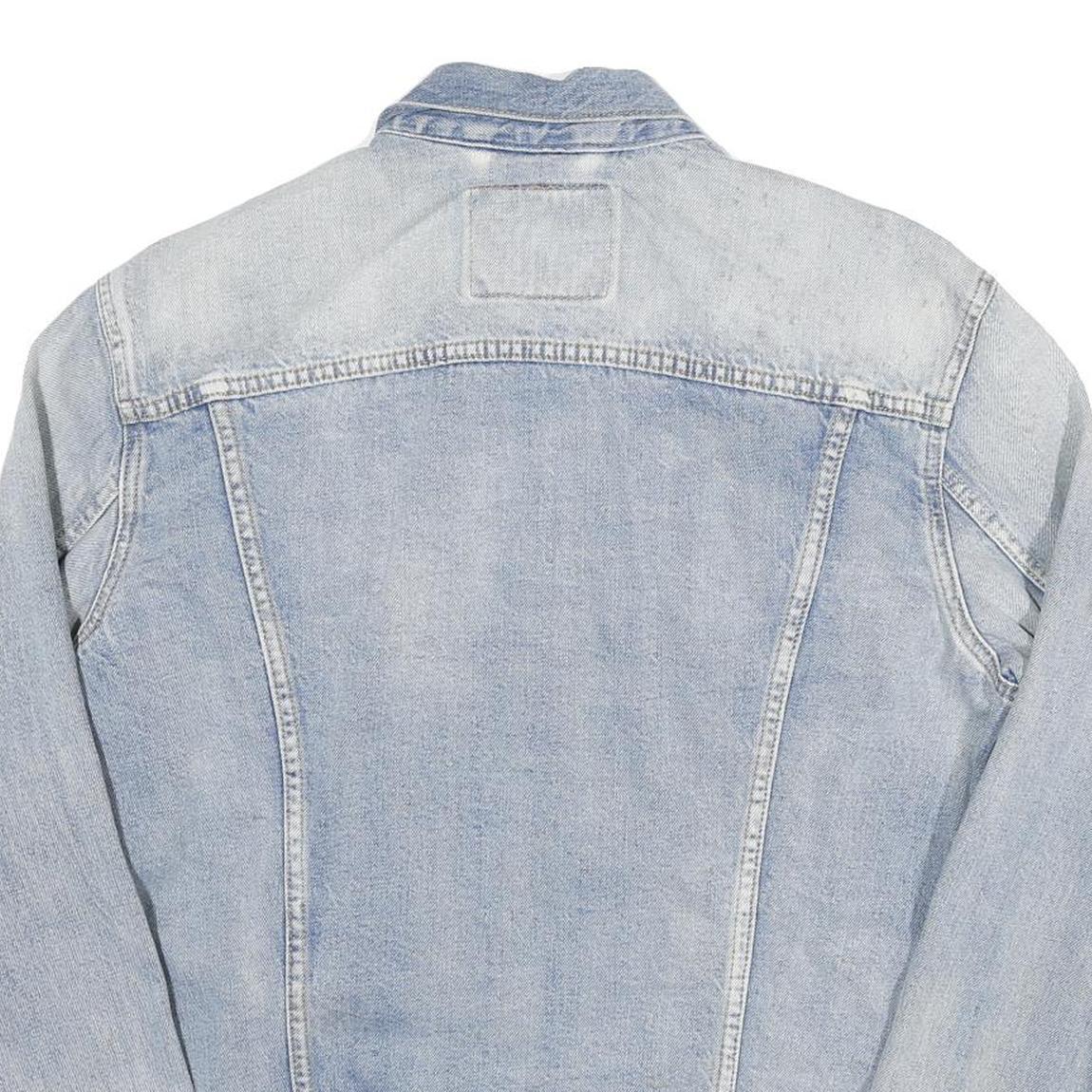 LEVI'S Mens Blue Denim Jacket L Cotton Blend Button Closure Classic Outerwear