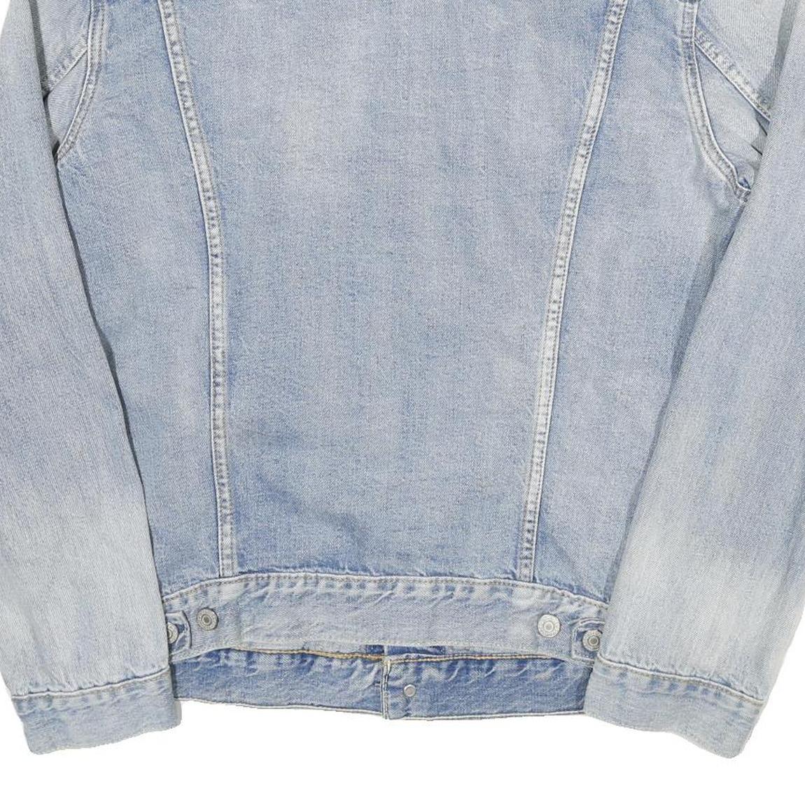 LEVI'S Mens Blue Denim Jacket L Cotton Blend Button Closure Classic Outerwear